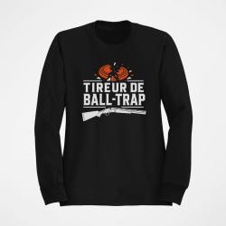 Sweat Ball Trap Tireur sportif Fusil et &eacute;clats Noir / Orange