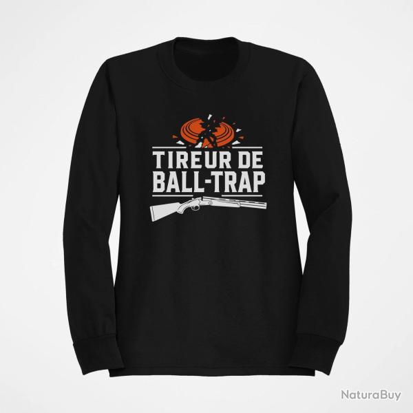 Sweat Ball Trap Tireur sportif Fusil et �clats Noir / Orange