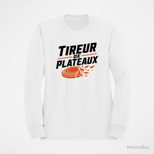 Sweat Ball Trap Tireur de plateaux Badge sportif Blanc / Orange