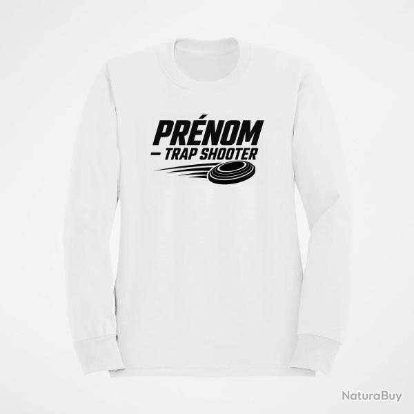 Sweat Ball Trap Pr�nom personnalis� Trap Shooter Blanc