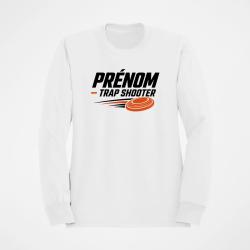 Sweat Ball Trap Pr&eacute;nom personnalis&eacute; Trap Shooter Blanc / Orange