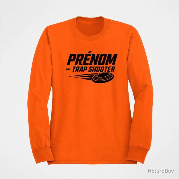 Sweat Ball Trap Pr�nom personnalis� Trap Shooter Orange