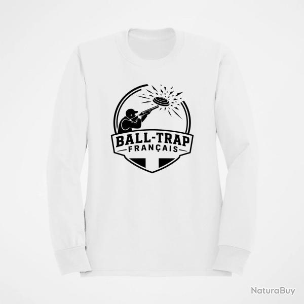 Sweat Ball Trap Tireur fran�ais Plateau en ligne Blanc