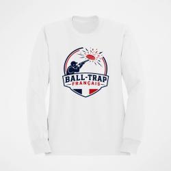 Sweat Ball Trap Tireur fran&ccedil;ais Plateau en ligne Blanc / Tricolore