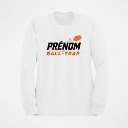 Sweat Ball Trap Pr&eacute;nom personnalis&eacute; Passion tir Blanc / Orange
