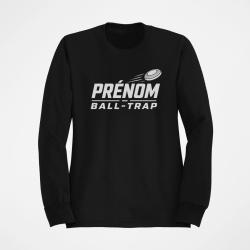 Sweat Ball Trap Pr&eacute;nom personnalis&eacute; Passion tir Noir