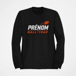 Sweat Ball Trap Pr&eacute;nom personnalis&eacute; Passion tir Noir / Orange