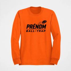 Sweat Ball Trap Pr&eacute;nom personnalis&eacute; Passion tir Orange