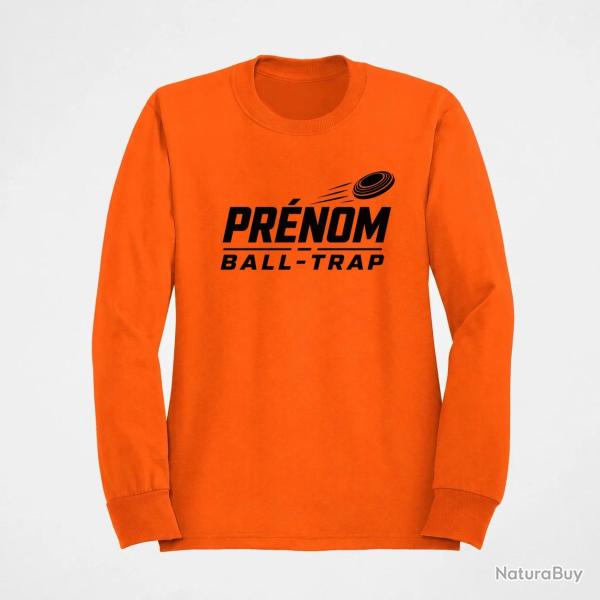 Sweat Ball Trap Pr�nom personnalis� Passion tir Orange