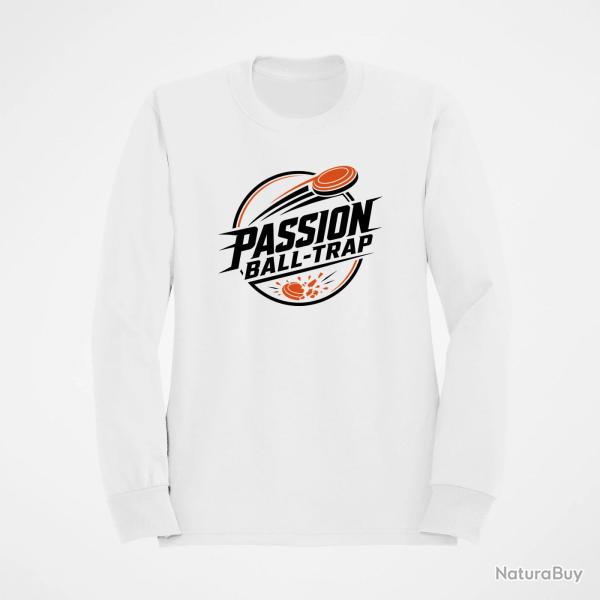 Sweat Ball Trap Passion Ball Trap Logo tireur Blanc / Orange