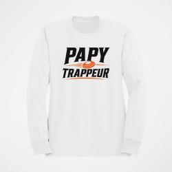 Sweat Ball Trap Papy trappeur Cadeau passion Blanc / Orange