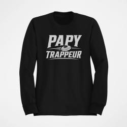 Sweat Ball Trap Papy trappeur Cadeau passion Noir