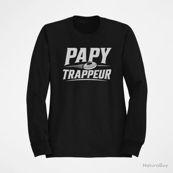 Sweat Ball Trap Papy trappeur Cadeau passion Noir