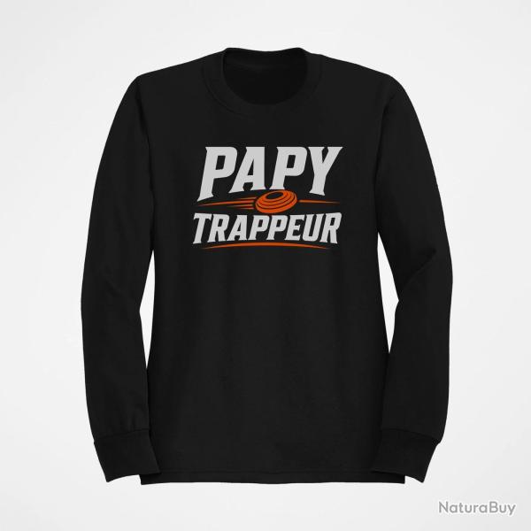 Sweat Ball Trap Papy trappeur Cadeau passion Noir / Orange