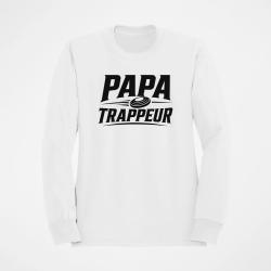 Sweat Ball Trap Papa trappeur Cadeau personnalis&eacute; Blanc