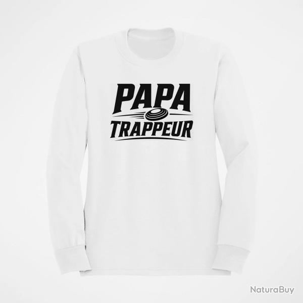 Sweat Ball Trap Papa trappeur Cadeau personnalis� Blanc