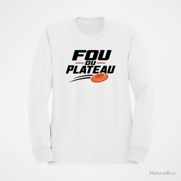 Sweat Ball Trap Fou du plateau Typographie Blanc / Orange