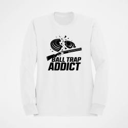 Sweat Ball Trap Addict Fusil et plateaux Blanc