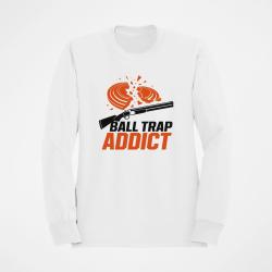 Sweat Ball Trap Addict Fusil et plateaux Blanc / Orange