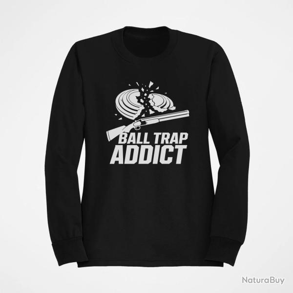 Sweat Ball Trap Addict Fusil et plateaux Noir