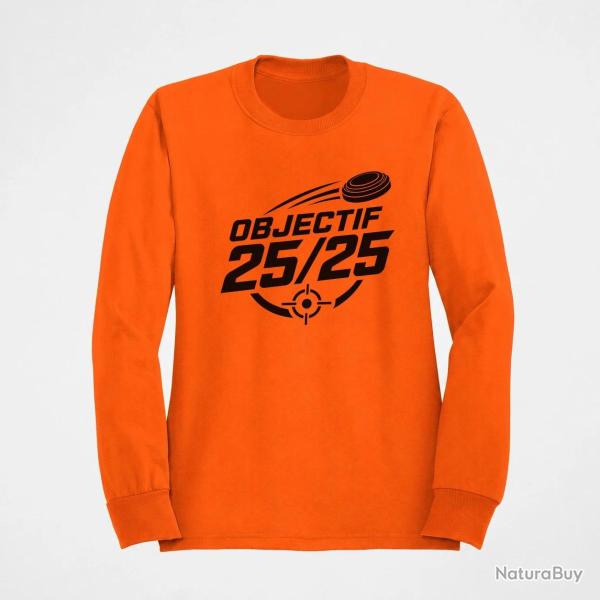 Sweat Ball Trap Objectif 25 sur 25 Score parfait Orange