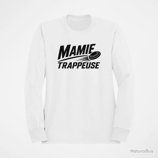 Sweat Ball Trap Mamie trappeuse Cadeau passion Blanc