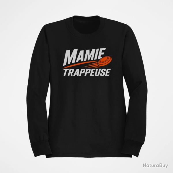 Sweat Ball Trap Mamie trappeuse Cadeau passion Noir / Orange