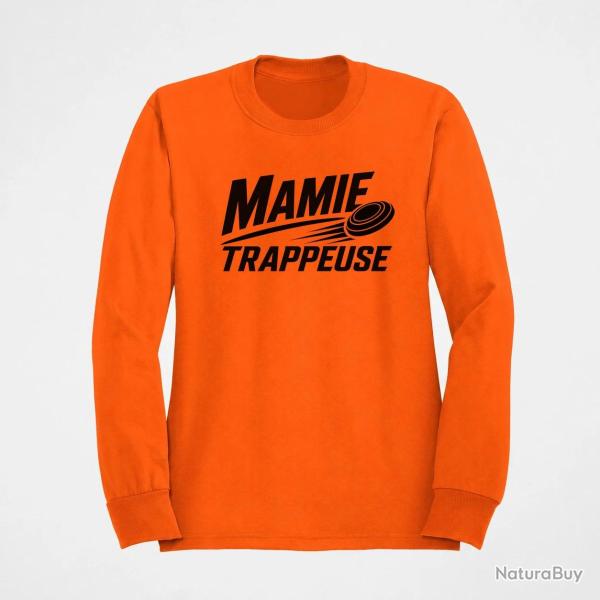 Sweat Ball Trap Mamie trappeuse Cadeau passion Orange