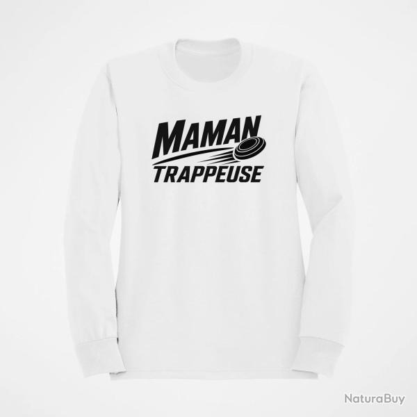 Sweat Ball Trap Maman trappeuse Cadeau personnalis� Blanc