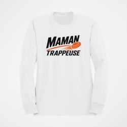 Sweat Ball Trap Maman trappeuse Cadeau personnalis&eacute; Blanc / Orange