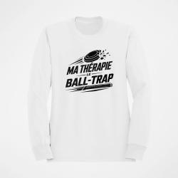 Sweat Ball Trap Ma th&eacute;rapie, le Ball Trap Humour Blanc