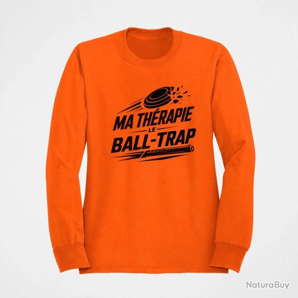 Sweat Ball Trap Ma th�rapie, le Ball Trap Humour Orange