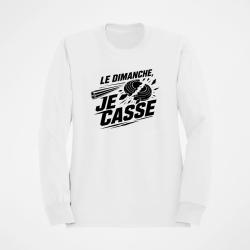 Sweat Ball Trap Le dimanche je casse Stand de tir Blanc