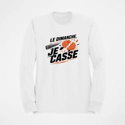 Sweat Ball Trap Le dimanche je casse Stand de tir Blanc / Orange