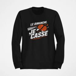 Sweat Ball Trap Le dimanche je casse Stand de tir Noir / Orange
