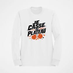 Sweat Ball Trap Je casse du plateau Slogan tireur Blanc / Orange