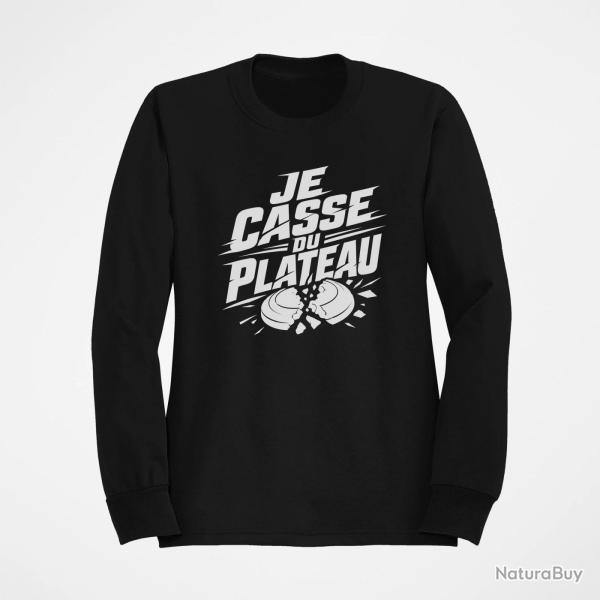 Sweat Ball Trap Je casse du plateau Slogan tireur Noir