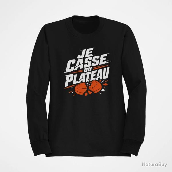 Sweat Ball Trap Je casse du plateau Slogan tireur Noir / Orange