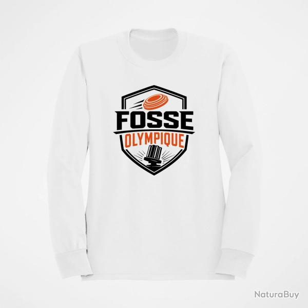 Sweat Ball Trap Fosse olympique Tir de comp�tition Blanc / Orange