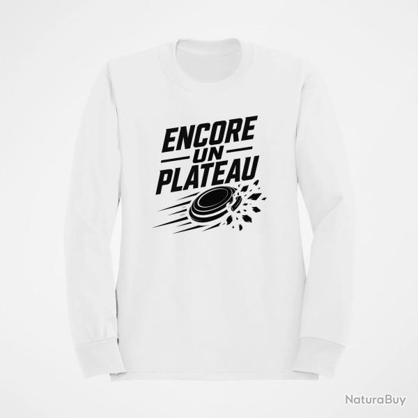 Sweat Ball Trap Encore un plateau Slogan passion Blanc