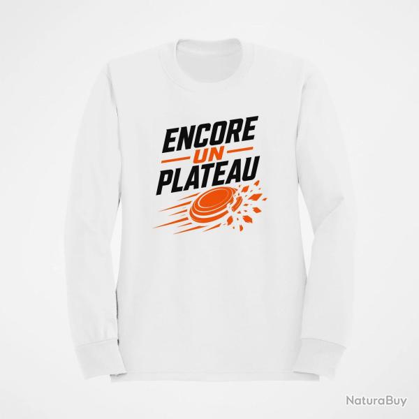 Sweat Ball Trap Encore un plateau Slogan passion Blanc / Orange