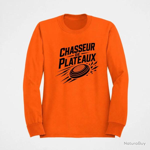 Sweat Ball Trap Chasseur de plateaux �cusson tireur Orange
