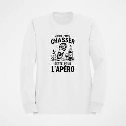 Pull Chasse Venu pour chasser, rest&eacute; pour l'ap&eacute;ro Blanc
