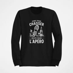 Pull Chasse Venu pour chasser, rest&eacute; pour l'ap&eacute;ro Noir