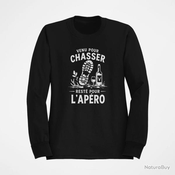 Pull Chasse Venu pour chasser, rest� pour l'ap�ro Noir