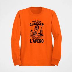 Pull Chasse Venu pour chasser, rest&eacute; pour l'ap&eacute;ro Orange