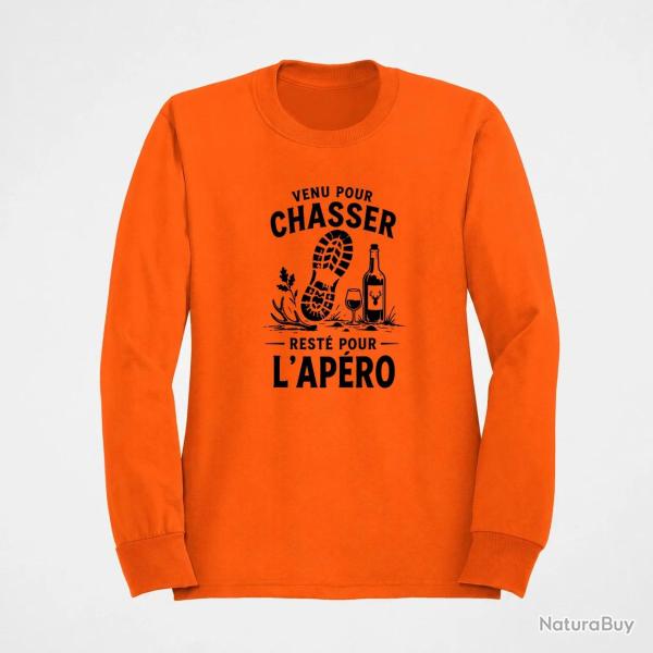 Pull Chasse Venu pour chasser, rest� pour l'ap�ro Orange