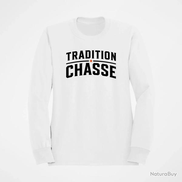 Sweat Chasse Tradition chasse Vintage Blanc / Orange