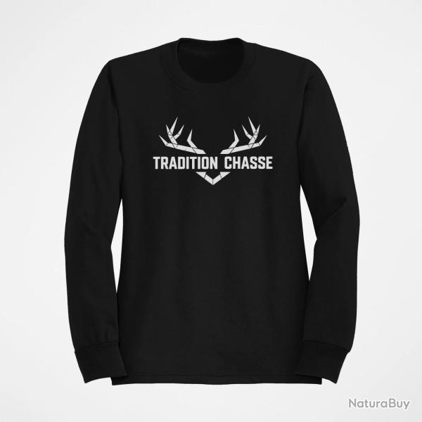Pull Chasse Tradition chasse For�t et ramure Noir