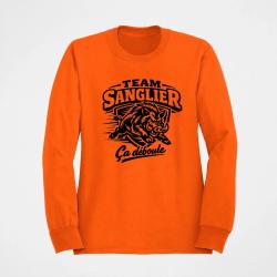 Sweat Chasse Team sanglier &Ccedil;a d&eacute;boule Orange